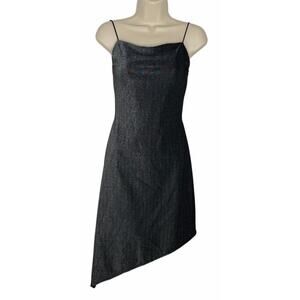 City Triangles VTG Y2K Metallic Asymmetrical Backless Party Dress Size Small ￼
